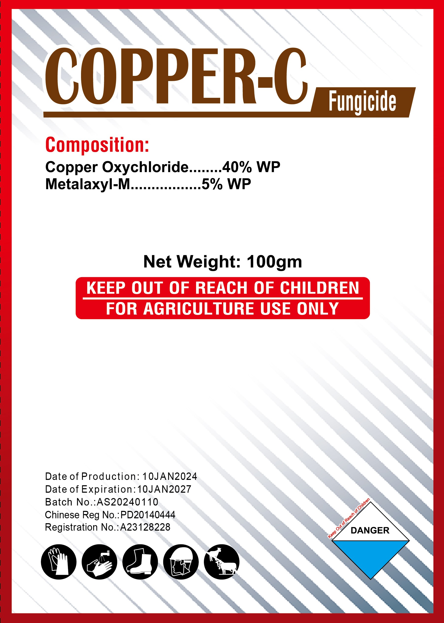 Copper C (Metalaxyl M 5% + Copper Oxychloride 40% WP)